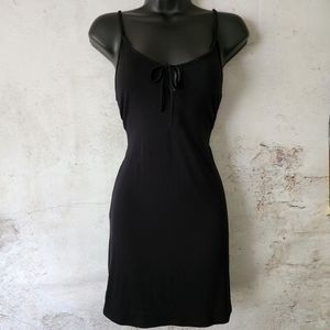 Black Tank Dress with Key Hole Tie